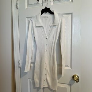 Amae Long Sleeve Mini Dress - White Meshki